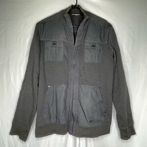 Calvin Klein Gray/Green Lightweight Soft Zip-Up Jacket Size Large